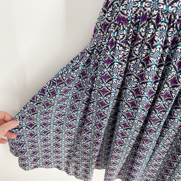 Express Dress NEW Womens Sz S Purple Multicolor Spaghetti Strap Gathered Waist - Picture 4 of 7